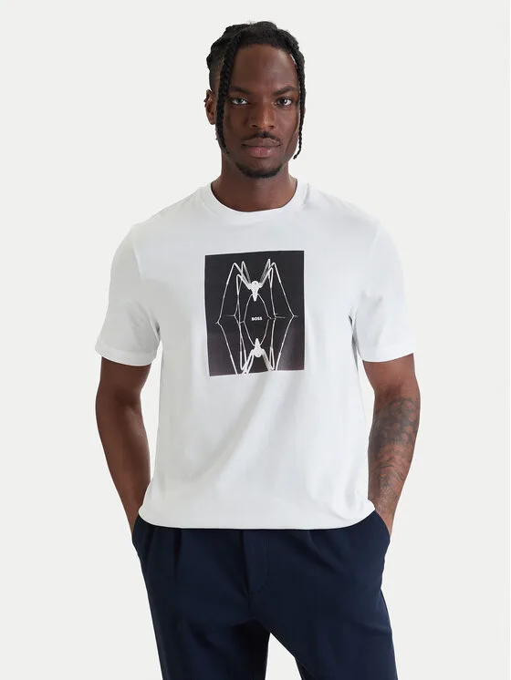 BOSS Тишърт Creature 50561861 Бял Regular Fit – Мъжки тениски