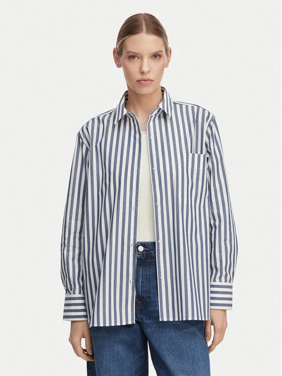 Дамска риза Tommy Hilfiger WW0WW45612 светлосиня – Дамски ежедневни ризи