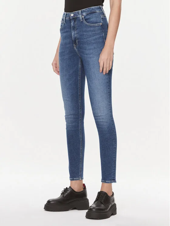 Дамски дънки Calvin Klein Jeans J20J222140 тъмносини – Дамски skinny дънки