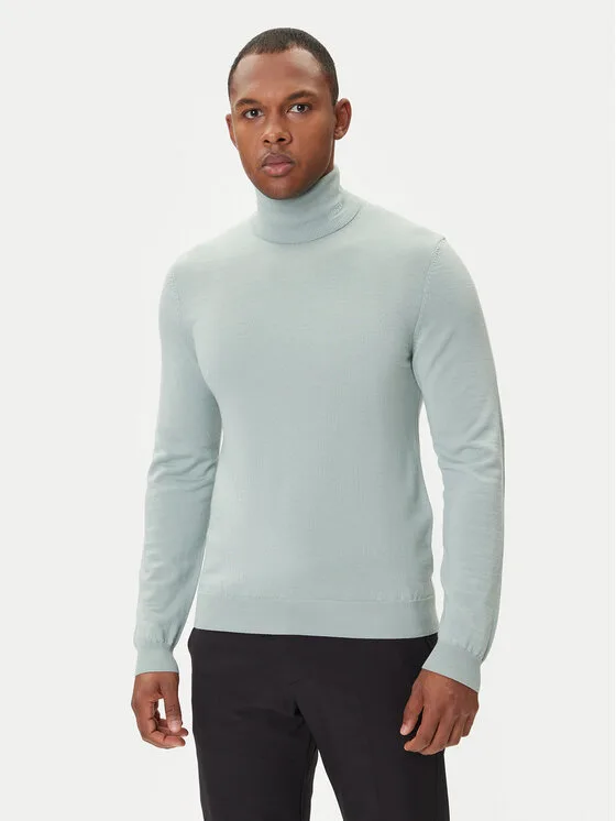 HUGO Пуловер San Thomas-M 50474174 Зелен Regular Fit – Мъжки пуловери и жилетки