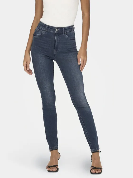 ONLY Дънки Mila 15231285 Тъмносин Skinny Fit – Дамски skinny дънки