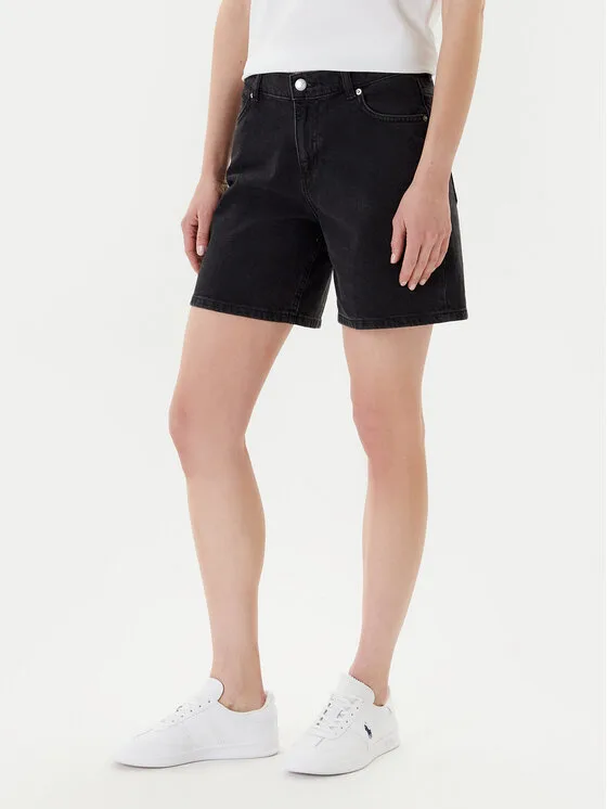 Mustang Дънкови шорти Jodie 1016562 Черен Regular Fit – Дамски дънкови шорти
