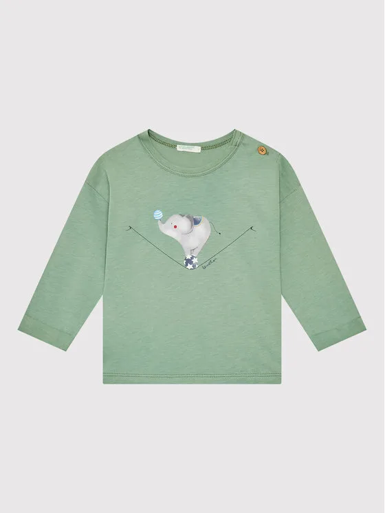 United Colors Of Benetton Блуза 3ATNA1017 Зелен Regular Fit – Детски тениски с дълъг ръкав