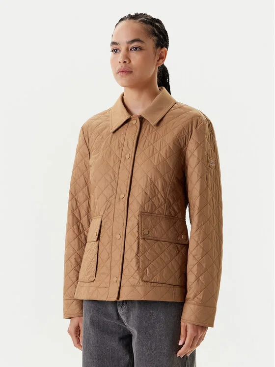 Tommy Hilfiger Риза-яке WW0WW45641 Кафяв Regular Fit – Дамски преходни якета