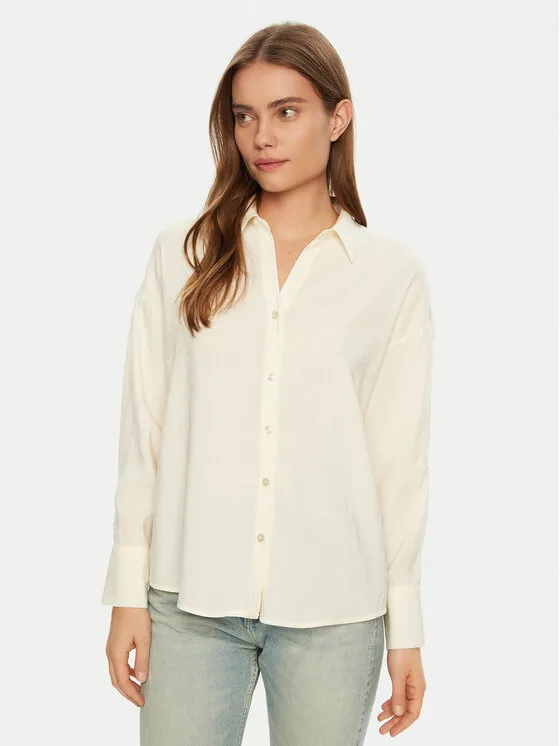 Vero Moda Риза Queeny 10289349 Екрю Regular Fit – Кремав – Дамски ежедневни ризи