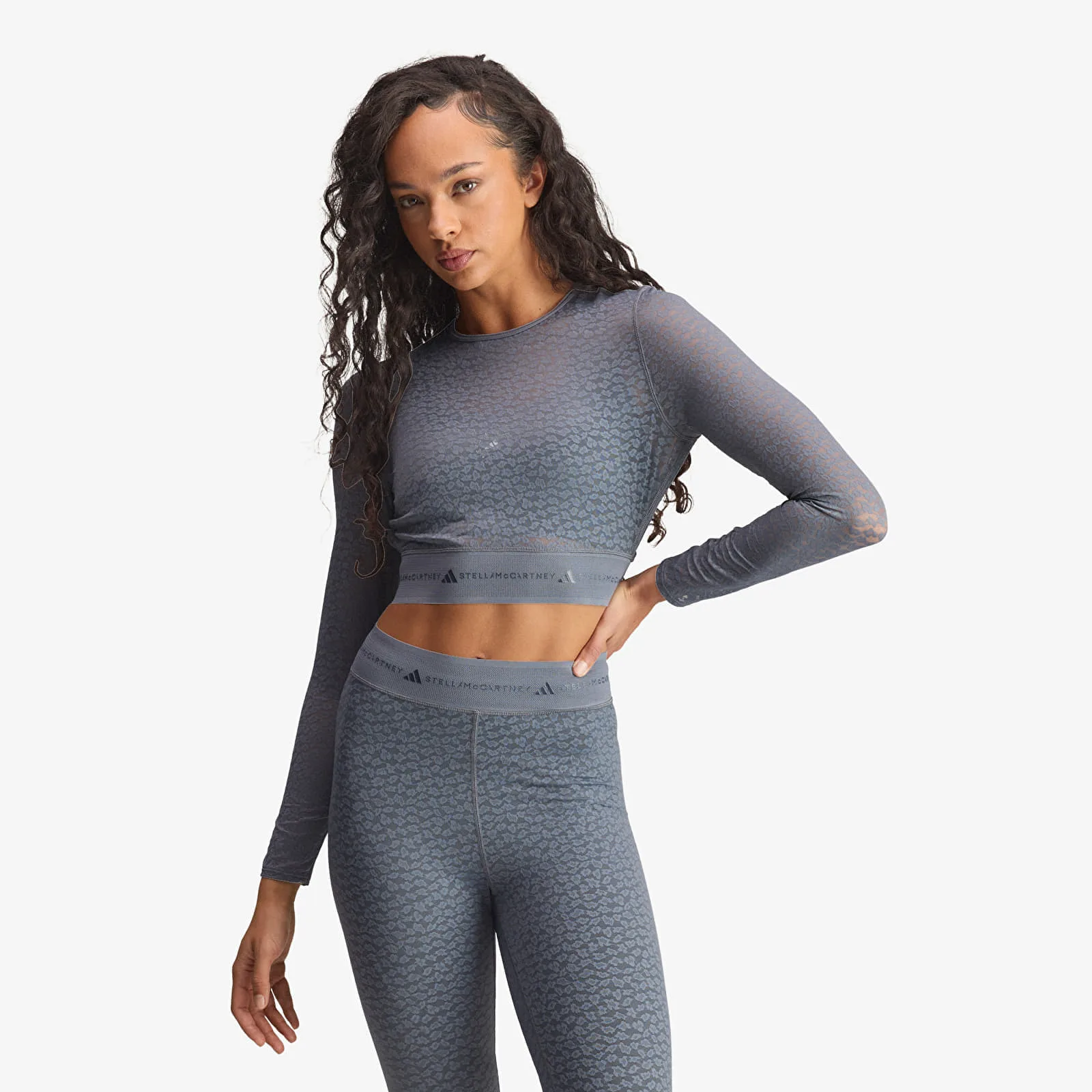 adidas x Stella McCartney Asmc Longsleeve Lace Crop Top Onix M – Дамски топове