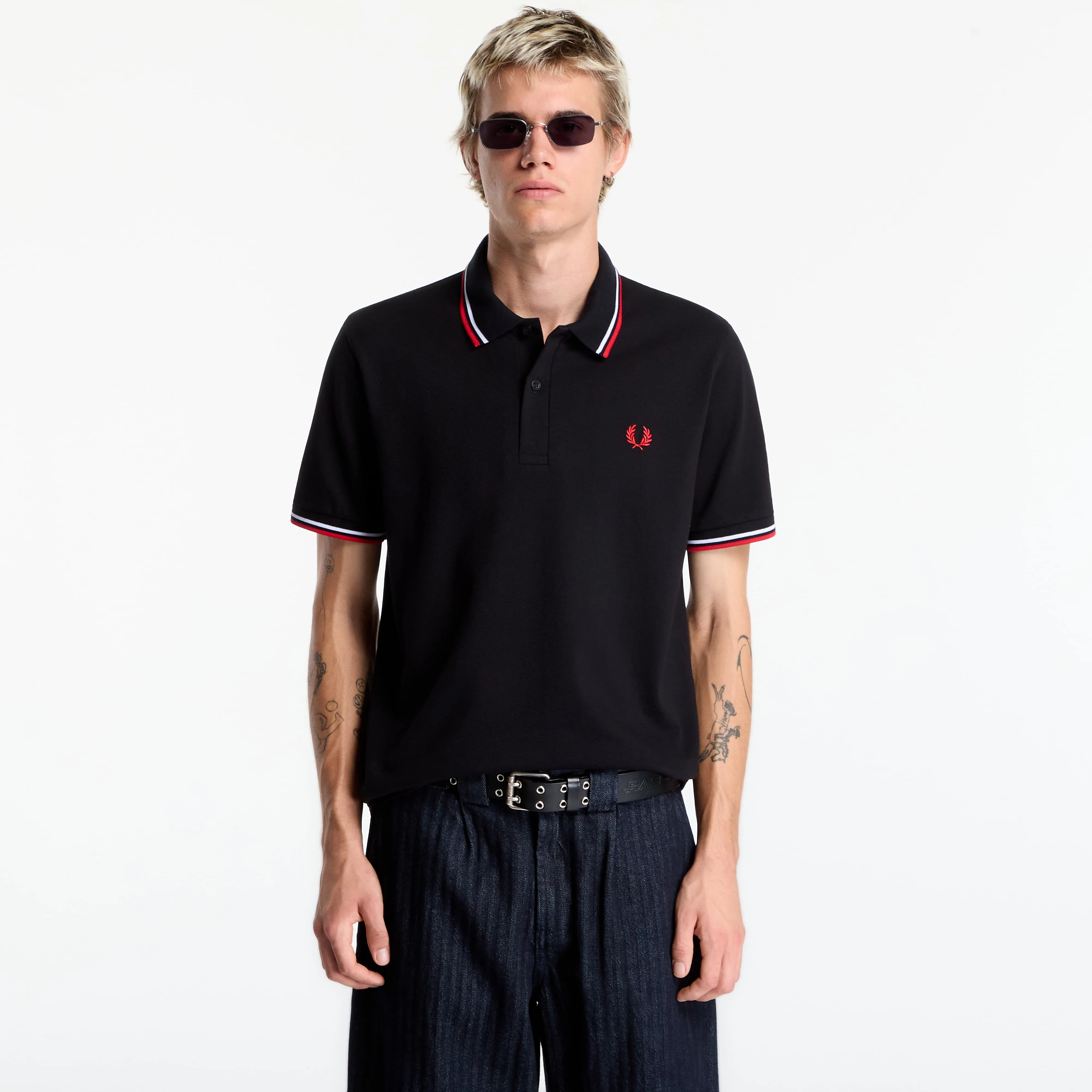 Тениска FRED PERRY Twin Tipped Fred Perry Shirt Black 42 – Мъжки тениски