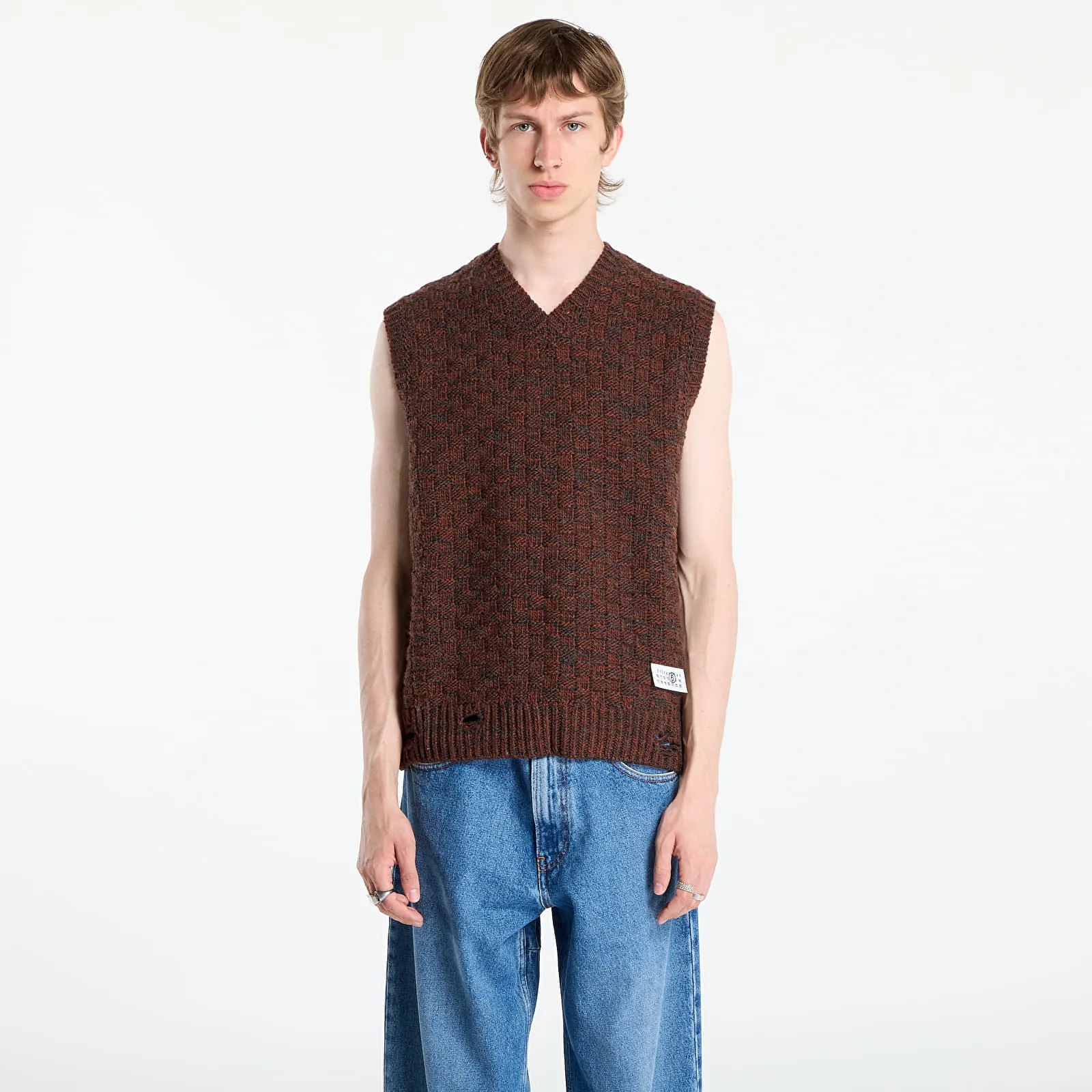 Елек MM6 Maison Margiela Gilet Dark Grey Melange/ Brown L – Dark Grey Melange|Brown – Мъжки елеци