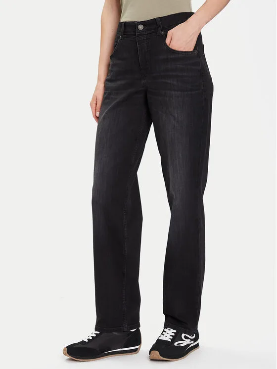 Guess Jeans Дънки W5BA3O D0142 Черен Relaxed Fit – Дамски boyfriend дънки