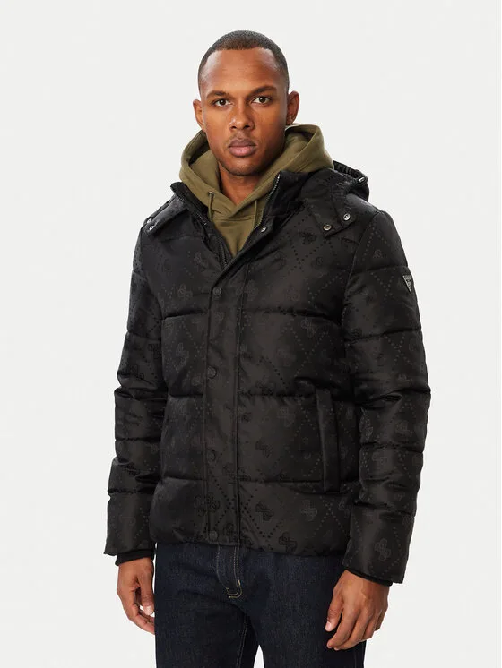 Guess Зимно яке M6BL43 W4155 Черен Regular Fit – Мъжки зимни якета