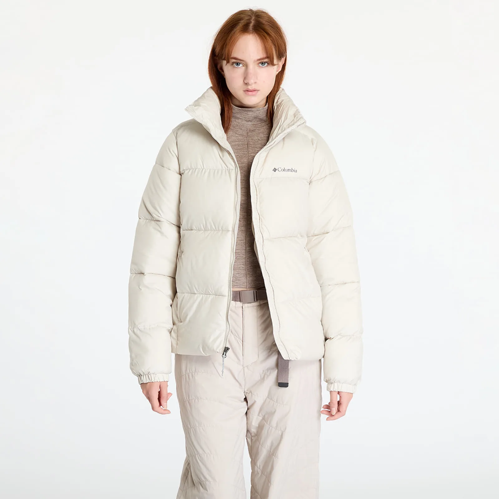Дамски суитшърт с цип Columbia Puffect II Jacket тъмнобежов – Dark Stone – Дамски суитшърти с цип