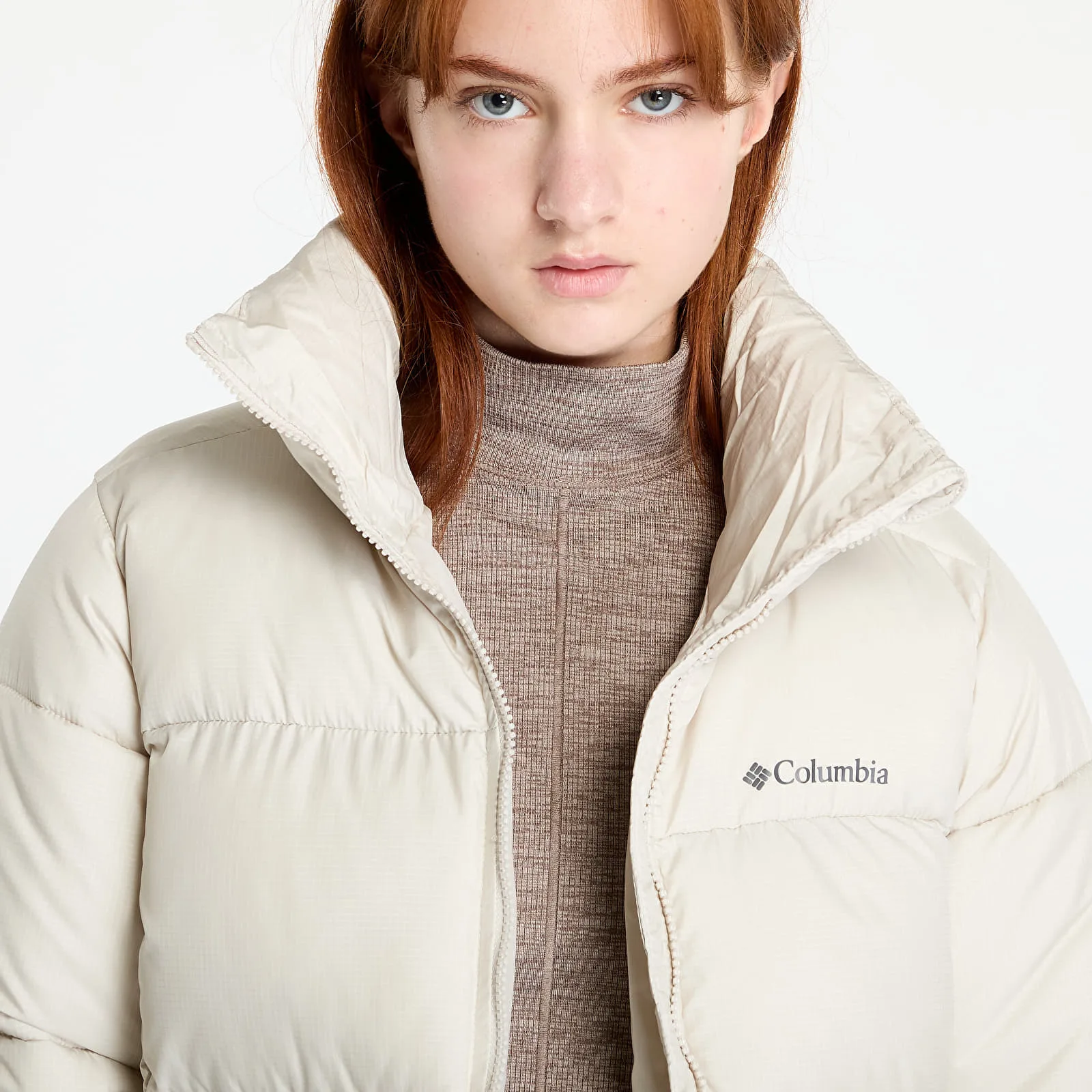 Дамски суитшърт с цип Columbia Puffect II Jacket тъмнобежов – Dark Stone – Дамски суитшърти с цип