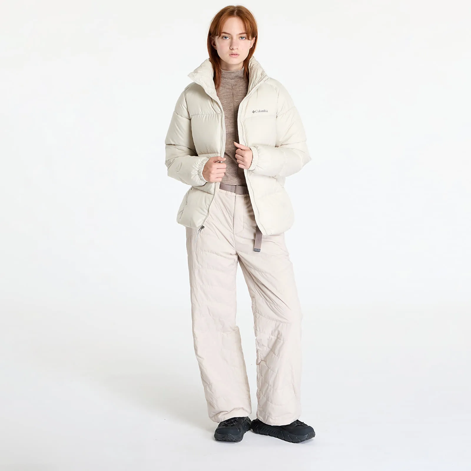 Дамски суитшърт с цип Columbia Puffect II Jacket тъмнобежов – Dark Stone – Дамски суитшърти с цип