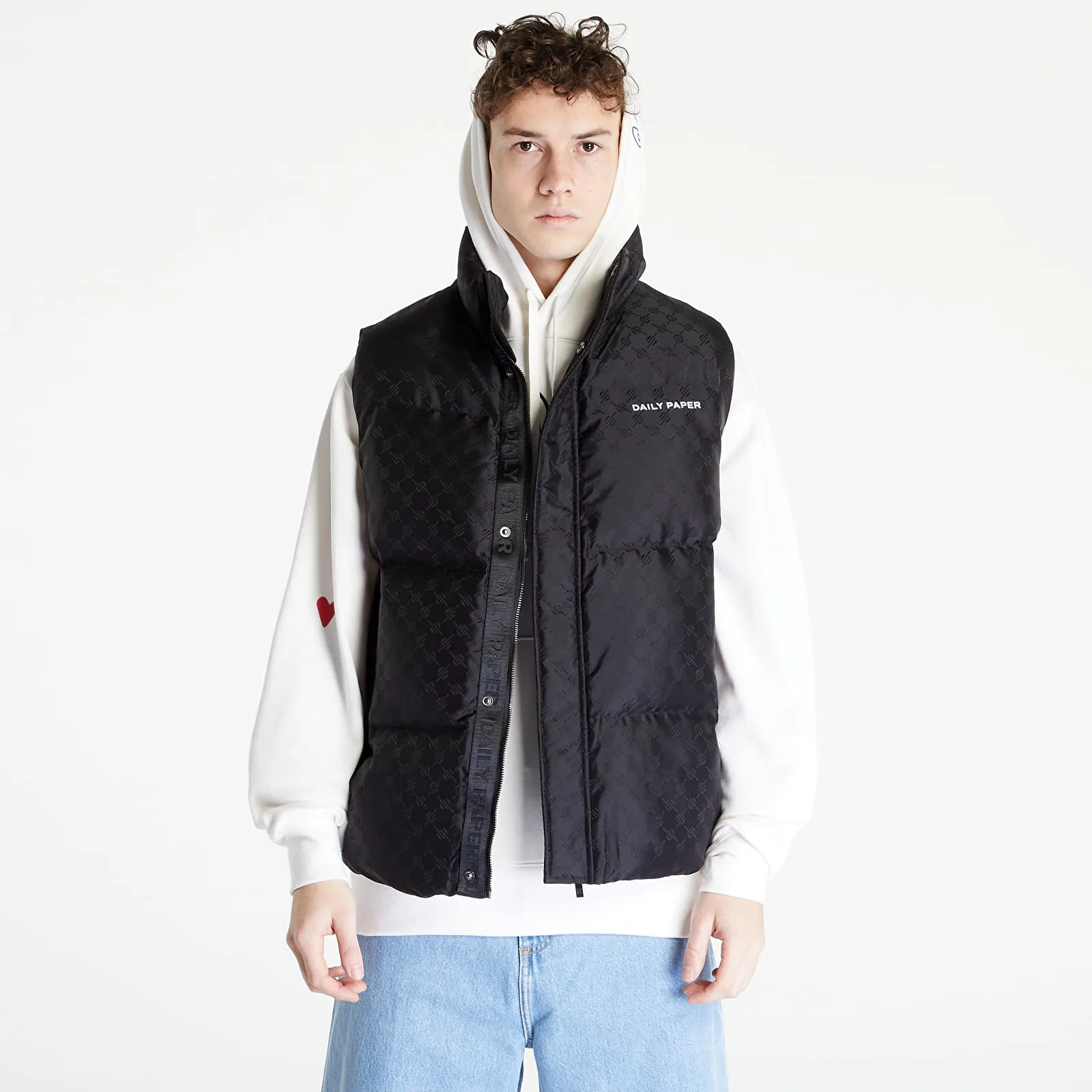 Елек Daily Paper Pondo Bodywarmer Monogram Black XS – Мъжки елеци