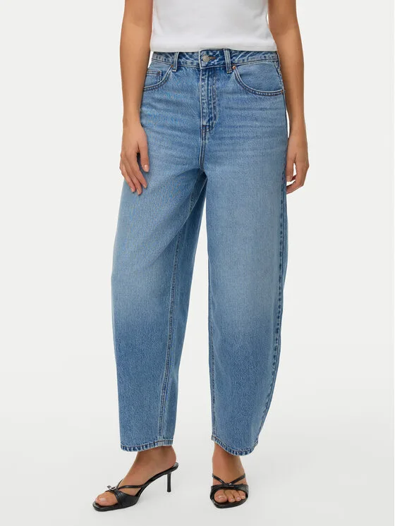 Vero Moda Дънки Billie 10341198 Син Barrel Fit – Дамски boyfriend дънки