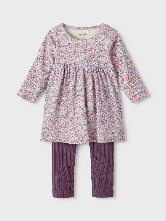 NAME IT Комплект рокля и клин 13215289 Виолетов Regular Fit – Бебешки комплекти