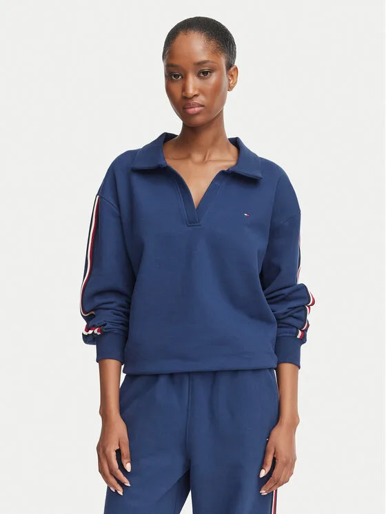 Дамски суитшърт Tommy Hilfiger Rugby син – Дамски суитшърти без цип