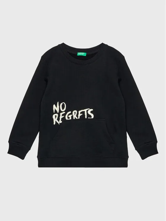 United Colors Of Benetton Суитшърт 3JLXC107O Черен Regular Fit – Мъжки суитшърти без цип