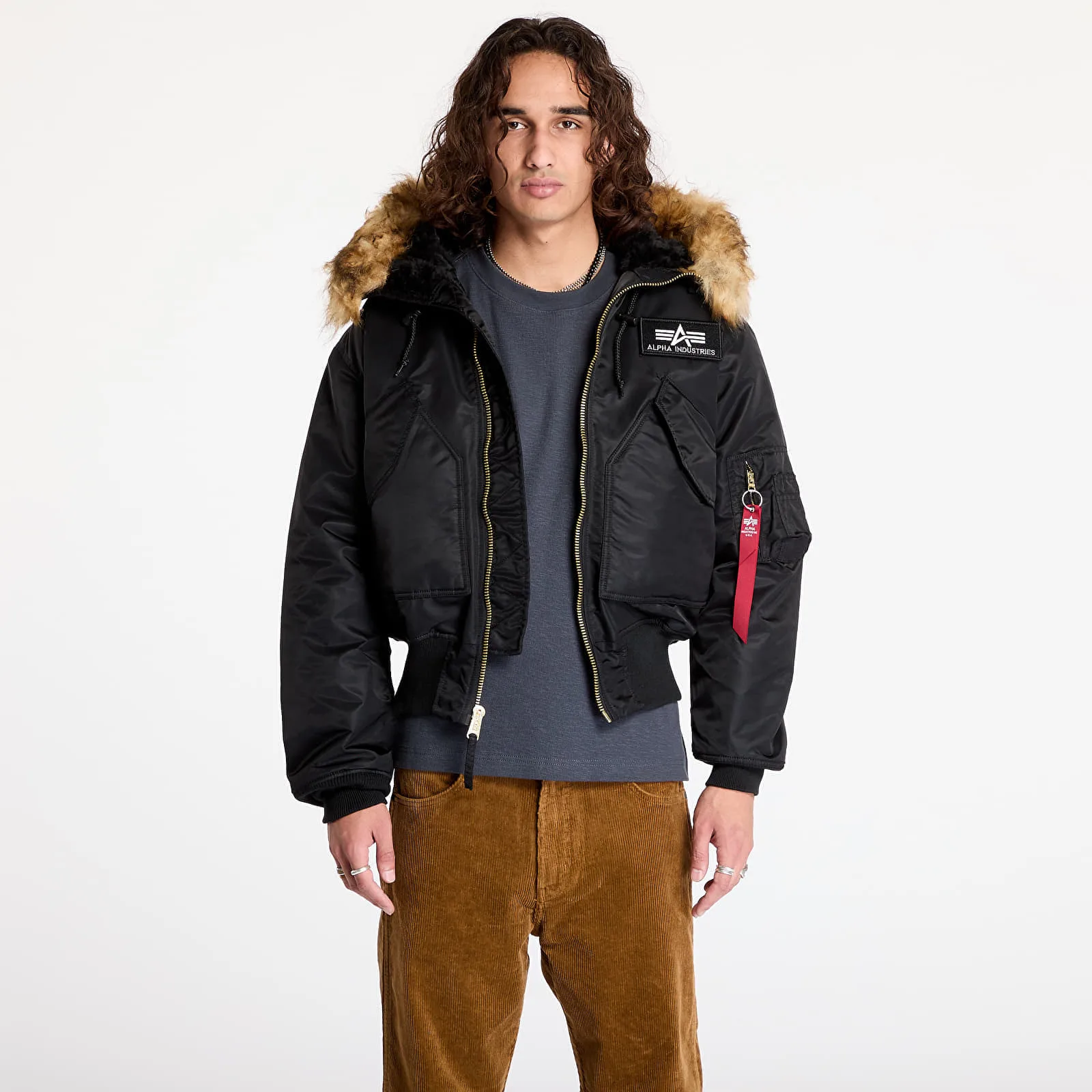 Мъжки суитшърт с качулка Alpha Industries Hooded черен – Black – Мъжки худита