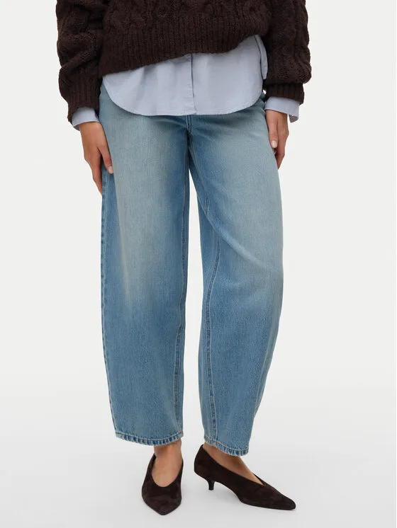 Vero Moda Дънки Billie 10351773 Син Barrel Fit – Дамски boyfriend дънки