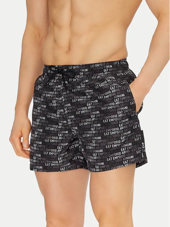Мъжки плувни шорти EA7 Emporio Armani 7M000510 AF13059 MC085 черни – Черен – Мъжки бански