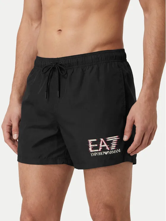 Мъжки плувни шорти EA7 Emporio Armani 7M001678 AF21069 UC001 черни – Черен – Мъжки бански