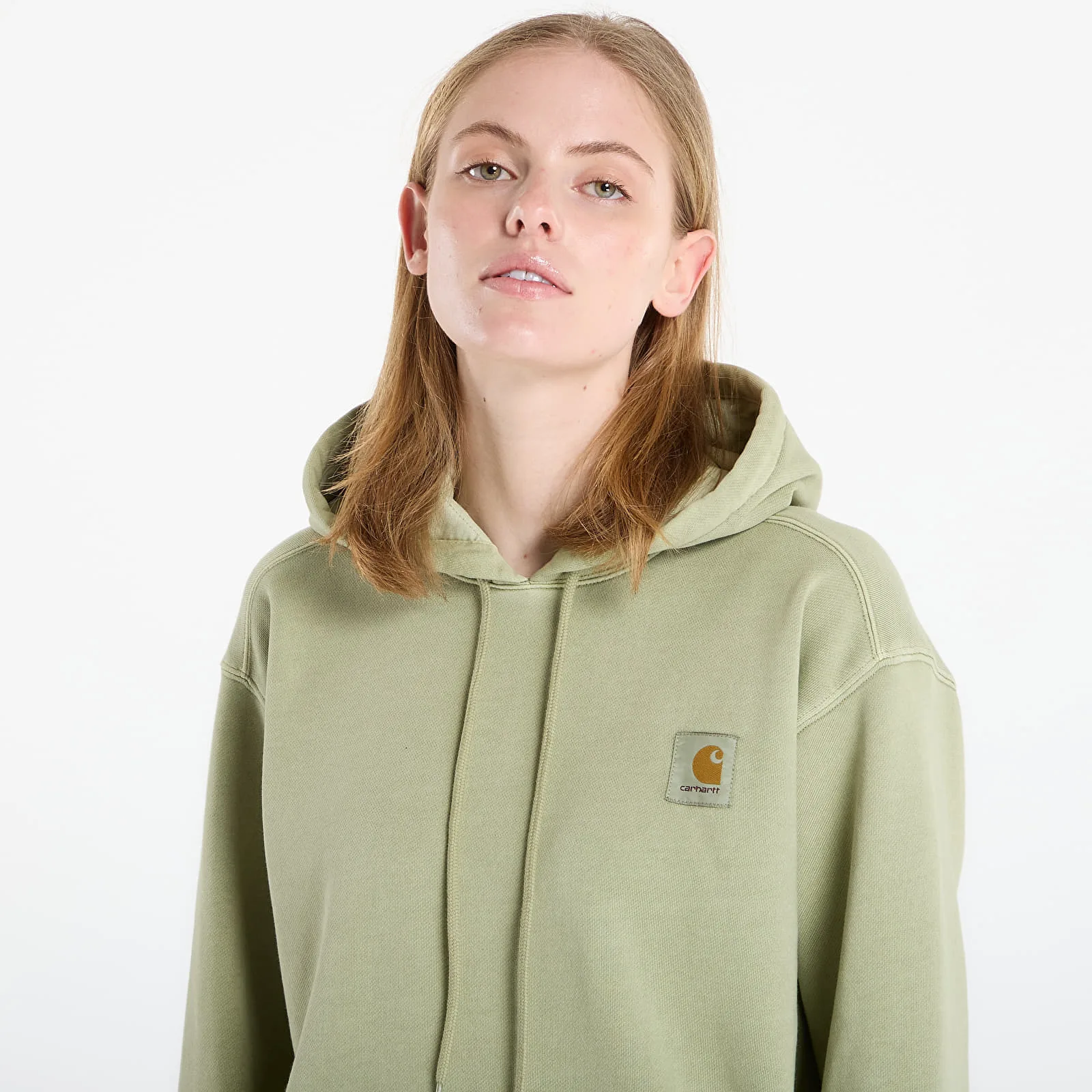 Мъжки суитшърт с качулка Carhartt WIP Hooded Nelson зелен – Gentle Green – Мъжки худита