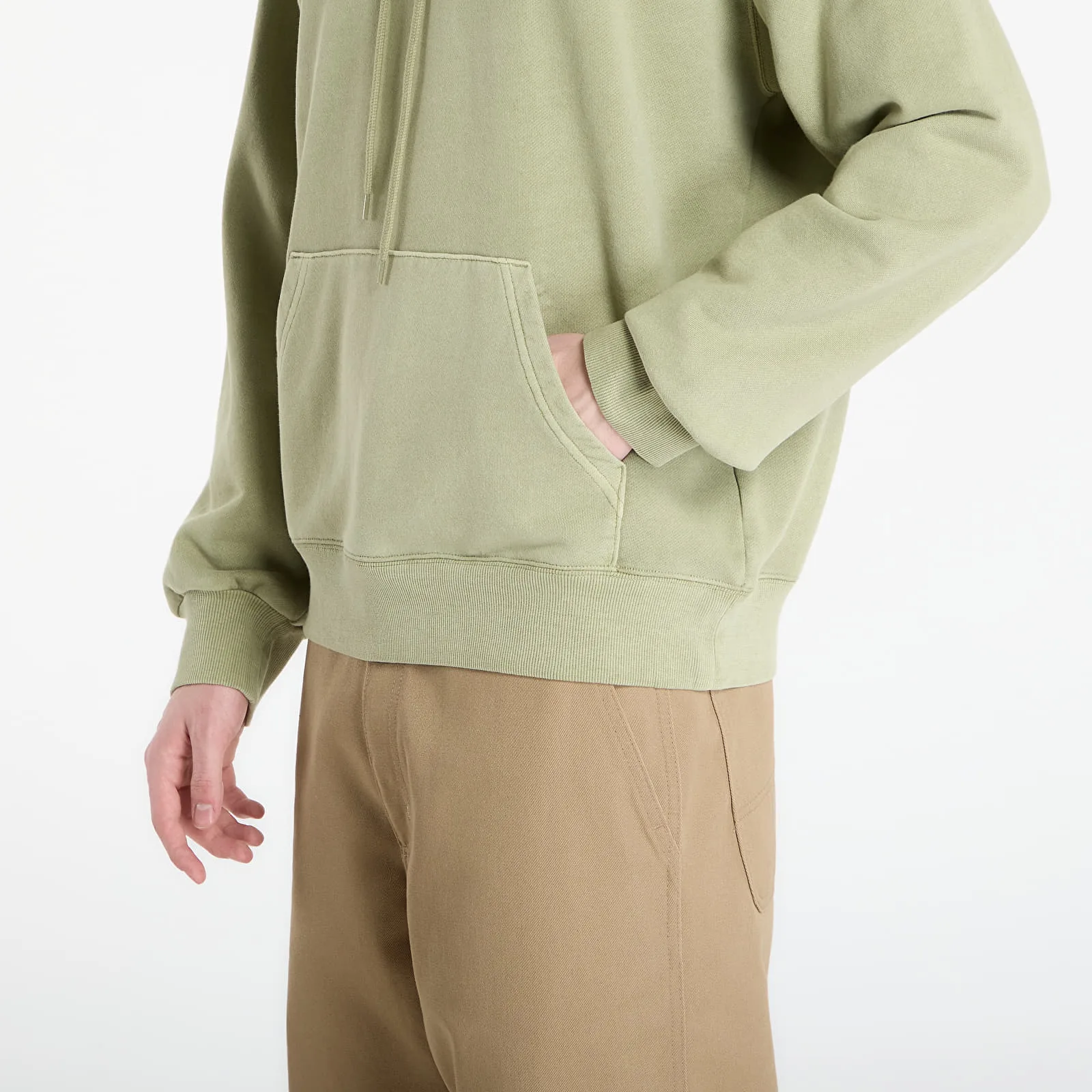 Мъжки суитшърт с качулка Carhartt WIP Hooded Nelson зелен – Gentle Green – Мъжки худита