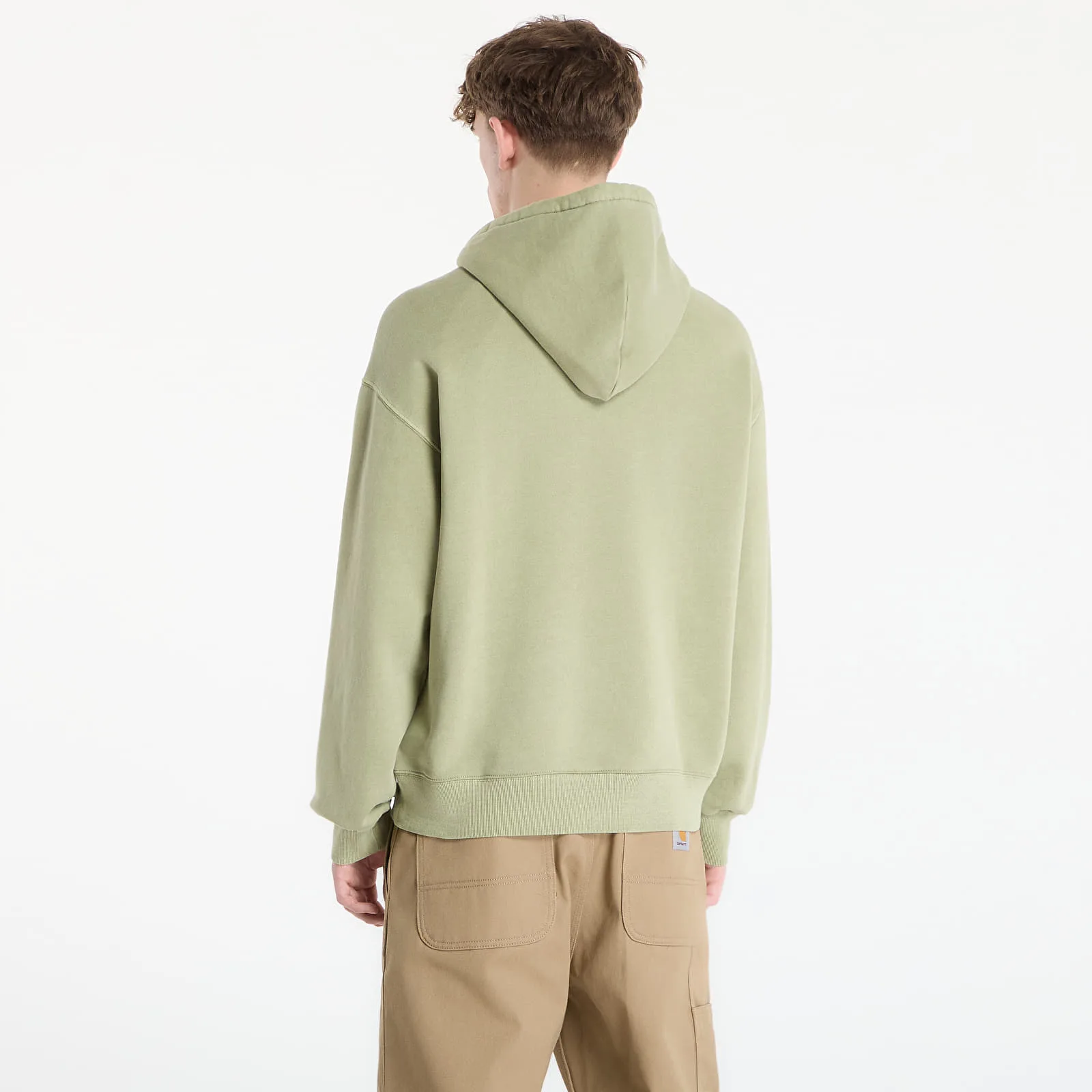 Мъжки суитшърт с качулка Carhartt WIP Hooded Nelson зелен – Gentle Green – Мъжки худита