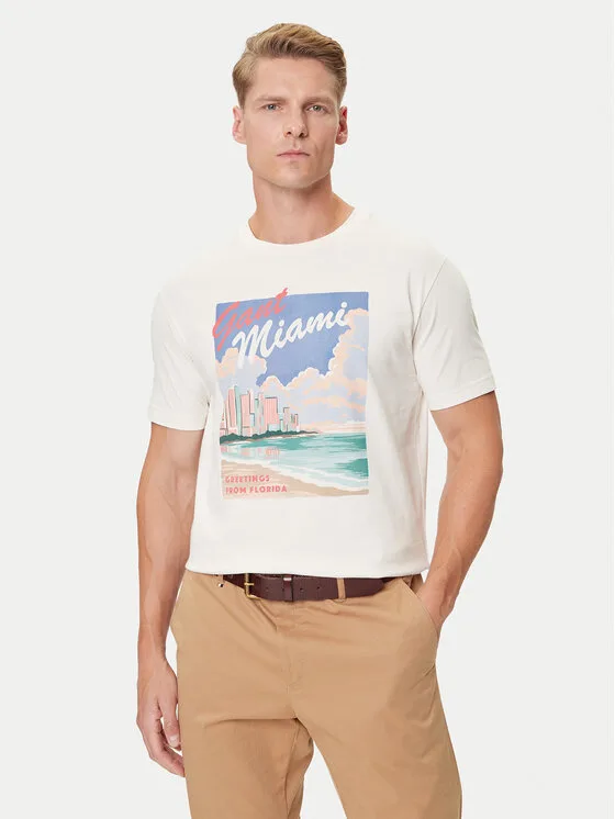 Gant Тишърт 2003341 Екрю Regular Fit – Кремав – Мъжки тениски