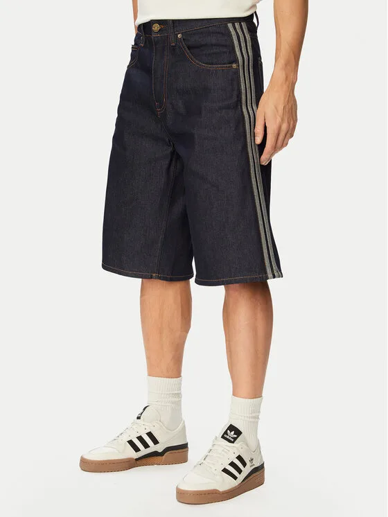 Мъжки дънкови шорти adidas Firebird Adicolor Jorts Mid-Rise тъмносини
