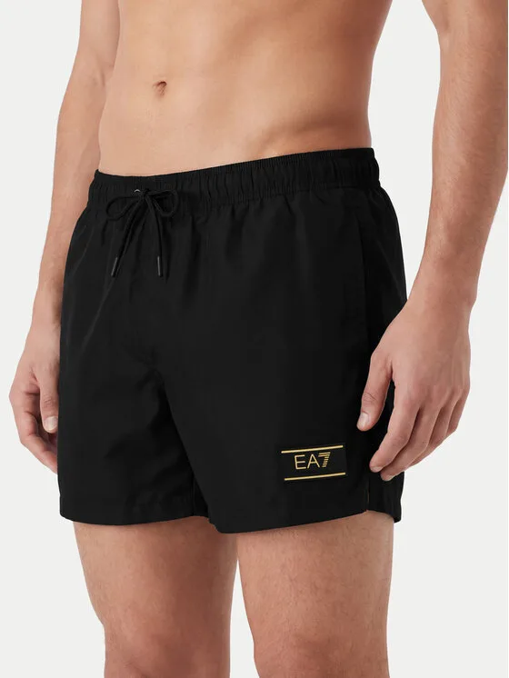 Мъжки плувни шорти EA7 Emporio Armani 7M001713 AF21248 UC001 черни – Черен – Мъжки бански