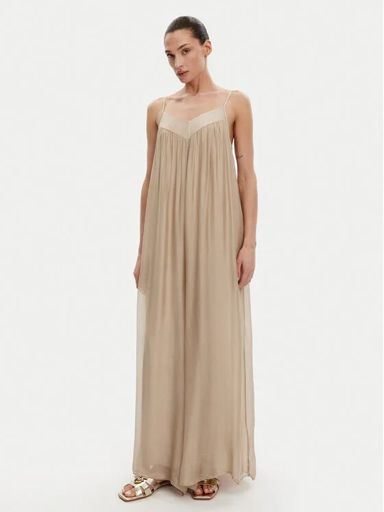 ViCOLO Гащеризон TD0588 Бежов Relaxed Fit – Дамски гащеризони