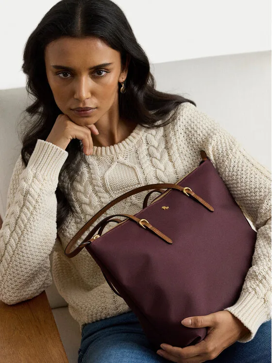 Дамска чанта LAUREN RALPH LAUREN 431916737045 бордо – Дамски чанти с дръжка