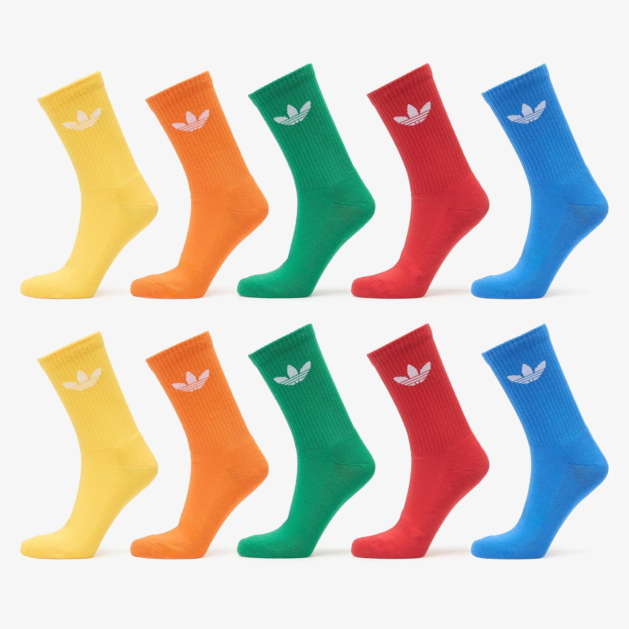 Чорапи adidas Originals Trefoil Crew 10 бр. сини/зелени – Blue|Green|Better Scarlet – Чорапи унисекс