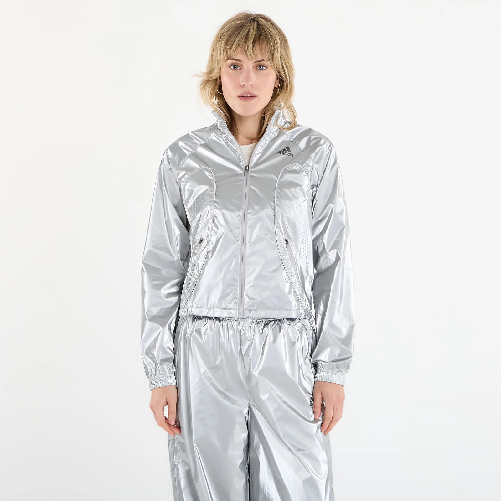 Дамски суитшърт с цип adidas Originals F50 Tracktop сребрист – Silver Met. – Дамски суитшърти с цип