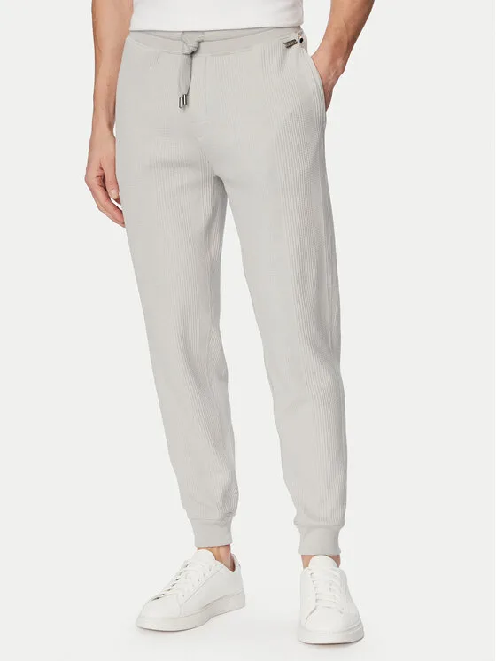 BOSS Долнище анцуг Structure 50540577 Сив Regular Fit – Мъжки спортни панталони