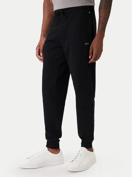 BOSS Джогъри Waffle 50535878 Черен Regular Fit – Мъжки спортни панталони