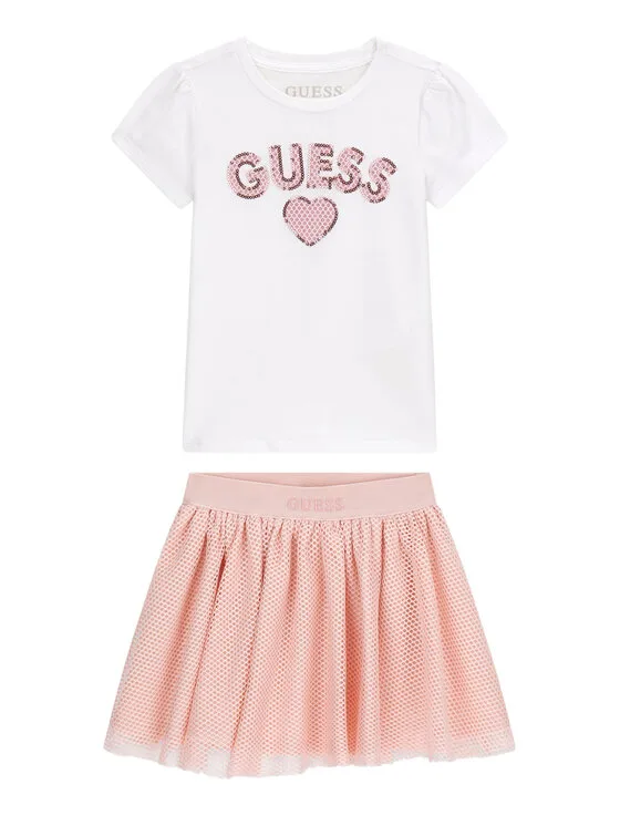 Детски комплект тишърт и поличка Guess K6YW0 многоцветен – Детски комплекти