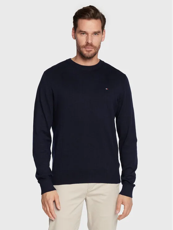 Tommy Hilfiger Пуловер MW0MW28046 Тъмносин Regular Fit – Мъжки пуловери и жилетки