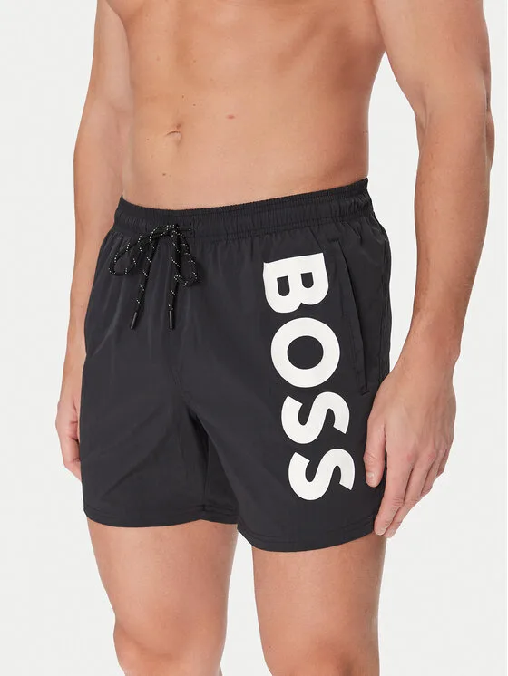 Мъжки плувни шорти BOSS Octopus черни – Черен – Мъжки бански