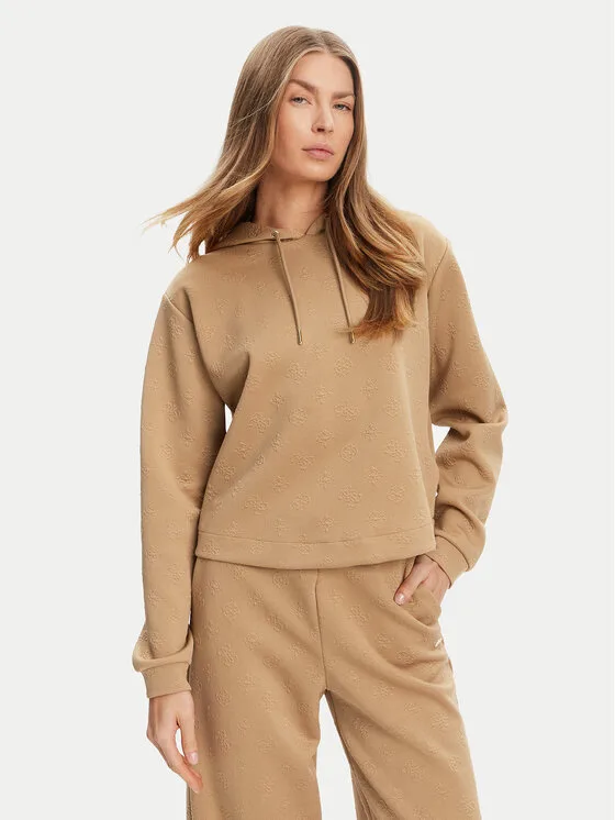Дамски суитшърт Guess KBSL2 бежов – Дамски суитшърти без цип