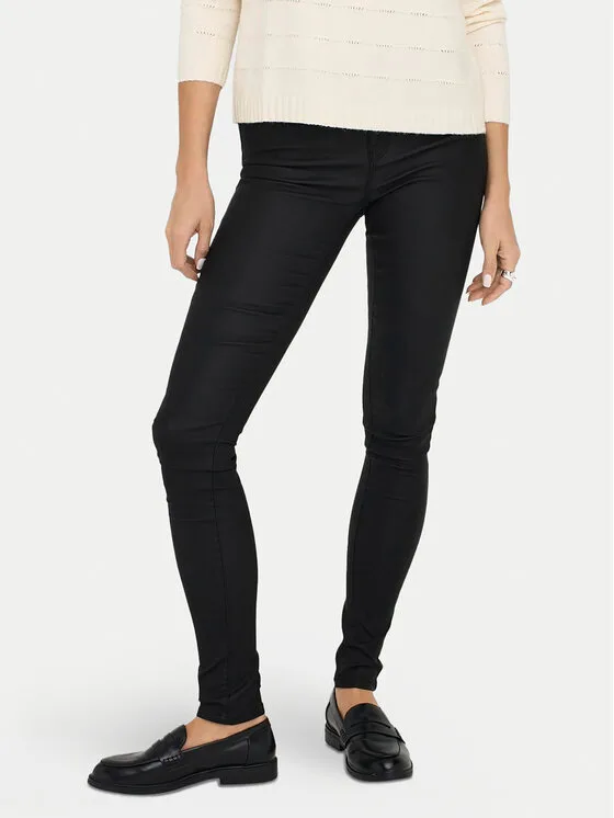 ONLY Дънки Anne 15151791 Черен Skinny Fit – Дамски skinny дънки