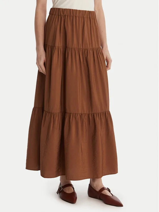 Marella Макси пола Ciocca 2613101084 Кафяв Regular Fit – Дамски макси поли