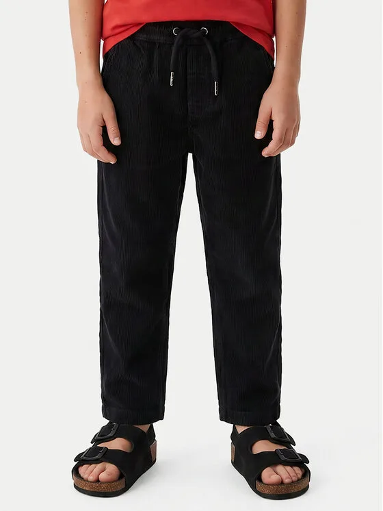 Quiksilver Текстилни панталони Taxer Cord EQKNP03066 Черен Tapered Fit – Мъжки текстилни панталони