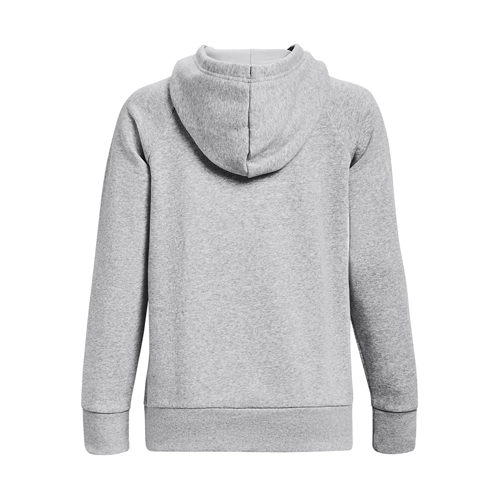Дамски суитшърт с качулка Under Armour Rival сив/бял – Mod Gray Light Heather|White – Дамски худита