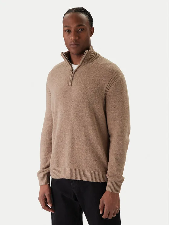 Jack & Jones Пуловер Point 12287316 Бежов Relaxed Fit – Мъжки пуловери и жилетки