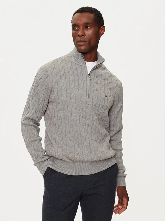 Tommy Hilfiger Пуловер Classic MW0MW36532 Сив Regular Fit – Мъжки пуловери и жилетки