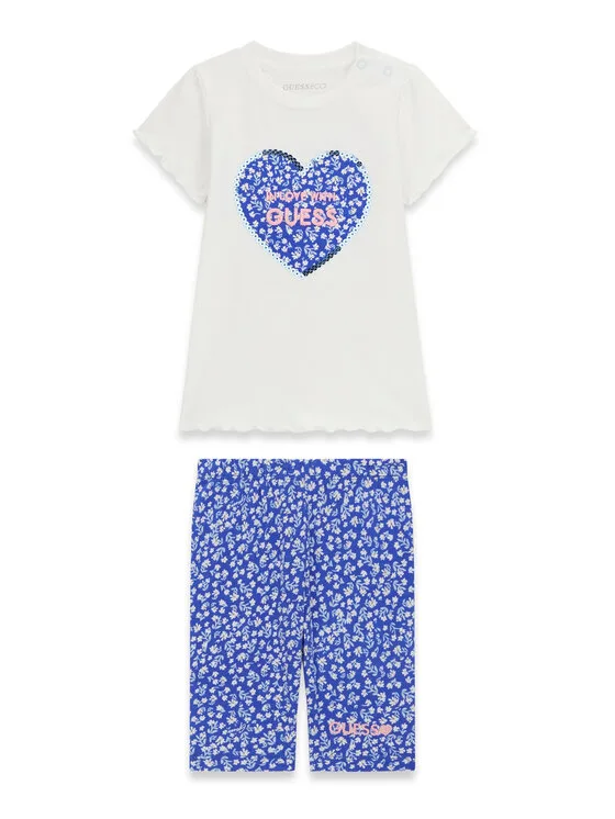 Guess Комплект тишърт и клин A6GG03 K6YW4 Син Regular Fit – Детски комплекти