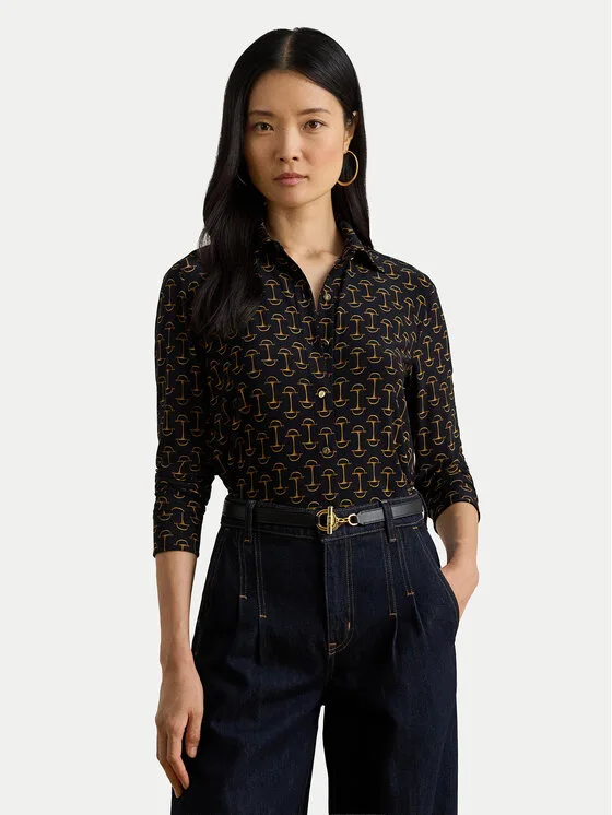 Дамска риза LAUREN RALPH LAUREN 200P03717001 тъмносиня – Дамски ежедневни ризи